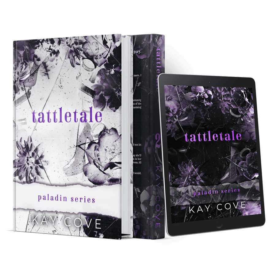 tattletale book mockup ipad and book by kay cove